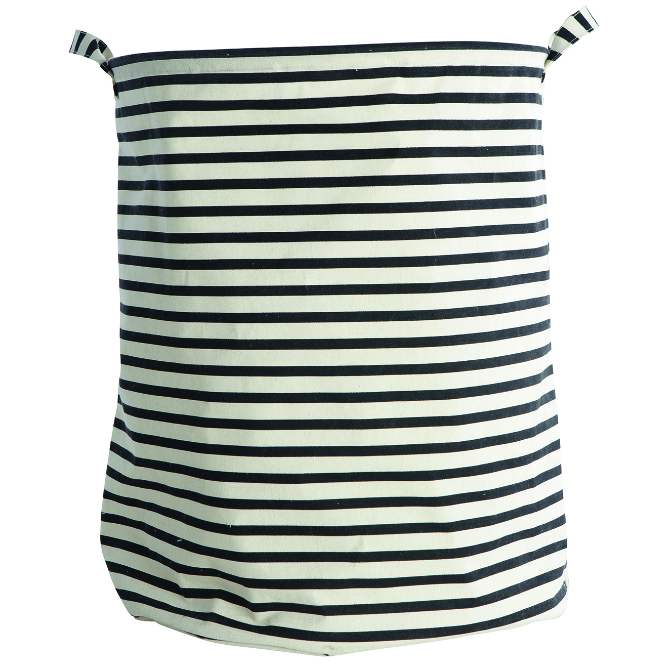 House Doctor Black and White Striped Laundry Storage Basket