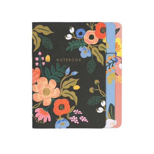 Rifle Paper Co. Lively Floral Stitched Notebooks Set Of 3