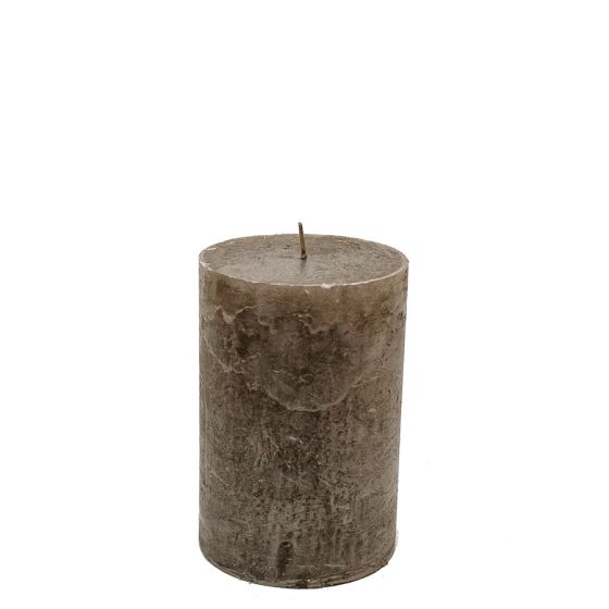 Brandedby 10 x 15cm Metallic Stone Pillar Candle