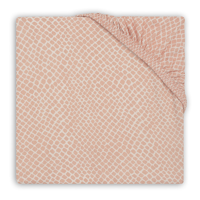 Jollein 60 X 120cm Pink Snake Print Fitted Cot Sheet