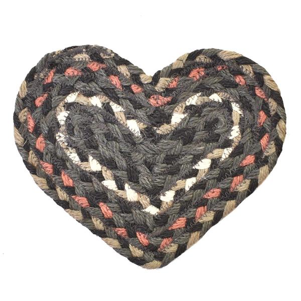 The Braided Rug Company Marble Jute Heart Coasters Set Of 2