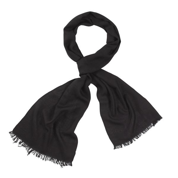 So Just Shop - The Collection Black Handloomed 100 Fine Wool Scarf