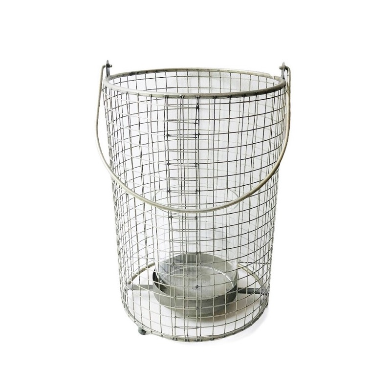 Little Blue Finch Basket Lantern - Large