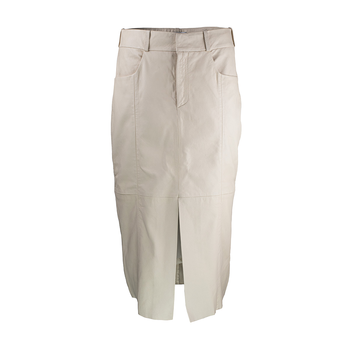 Goosecraft White Caroll Leather Skirt