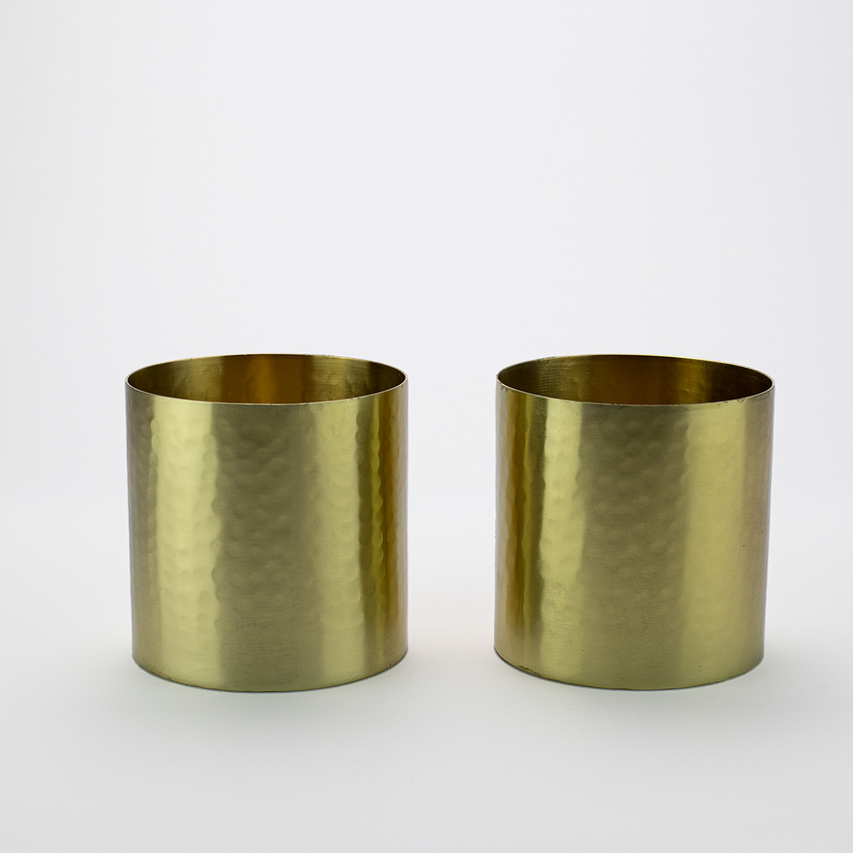 Dekocandle Set of 2 Small Hammered Gold T Light Holders