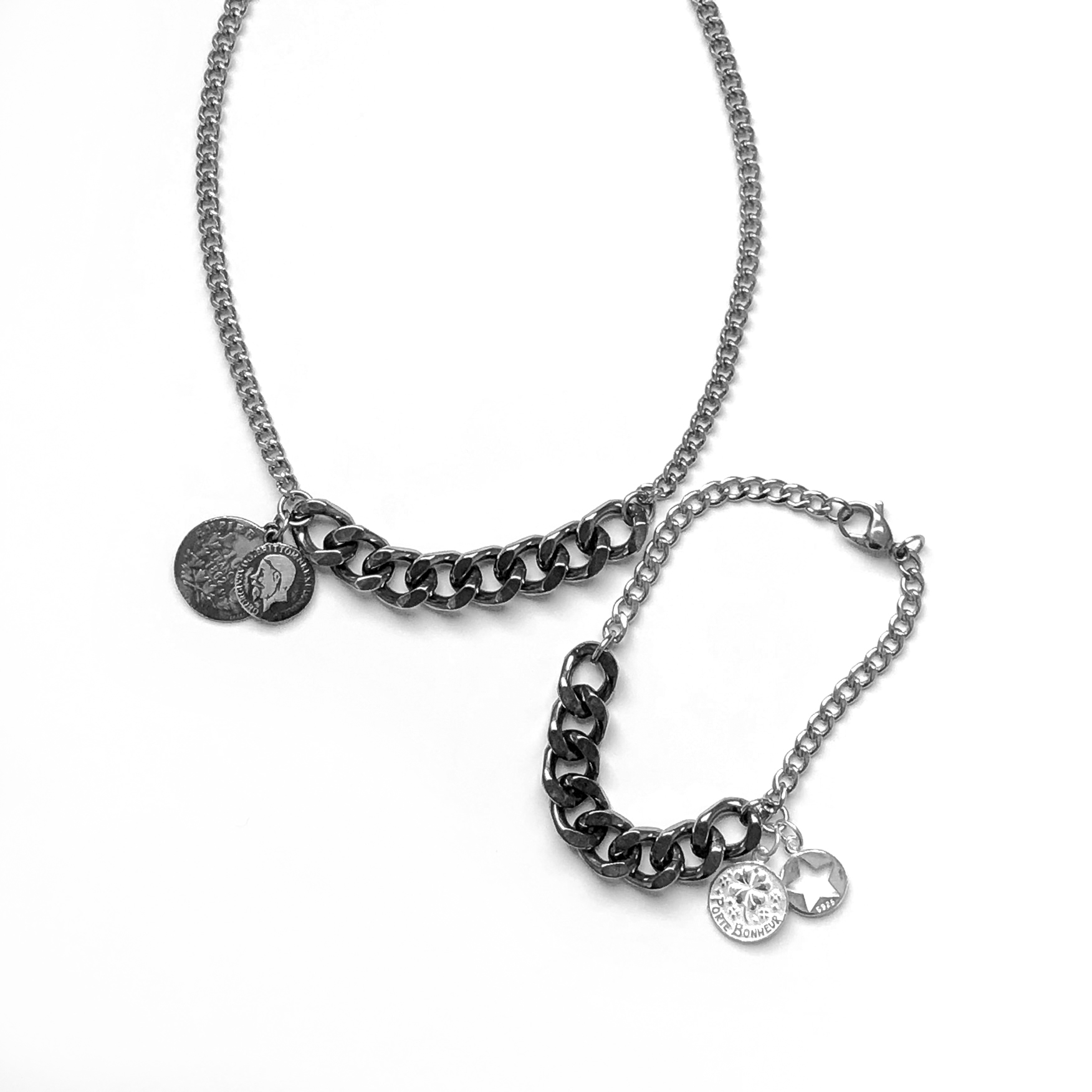 Nilu Silver Big Chain Necklace