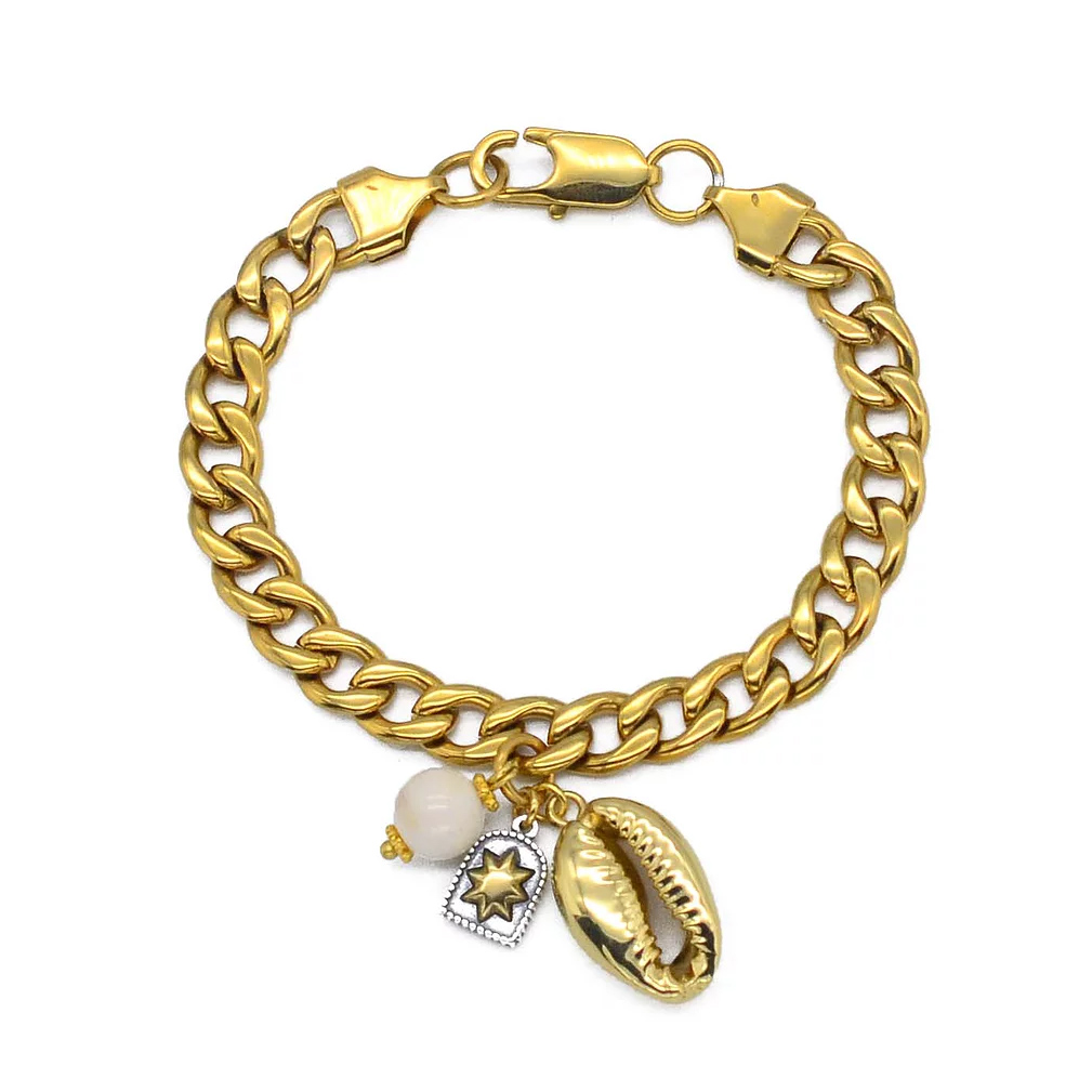 Nilu Gold Big Chain Bracelet