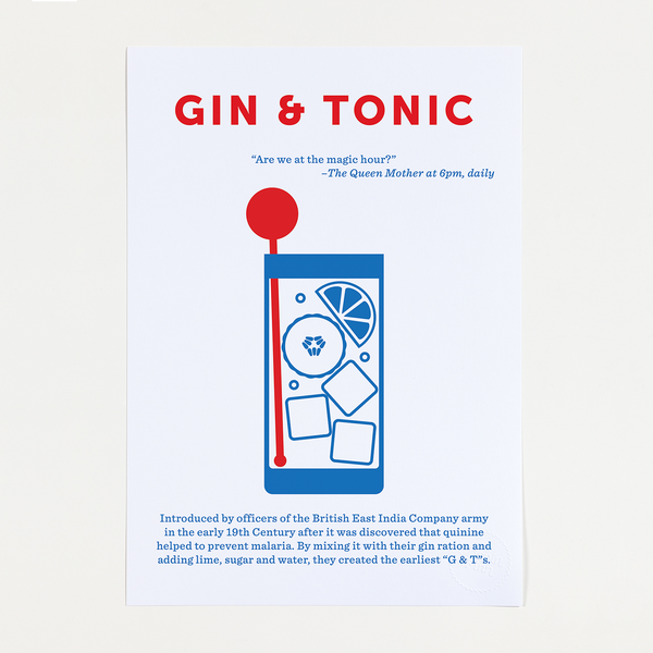 Gin & Tonic Cocktail Screen Print