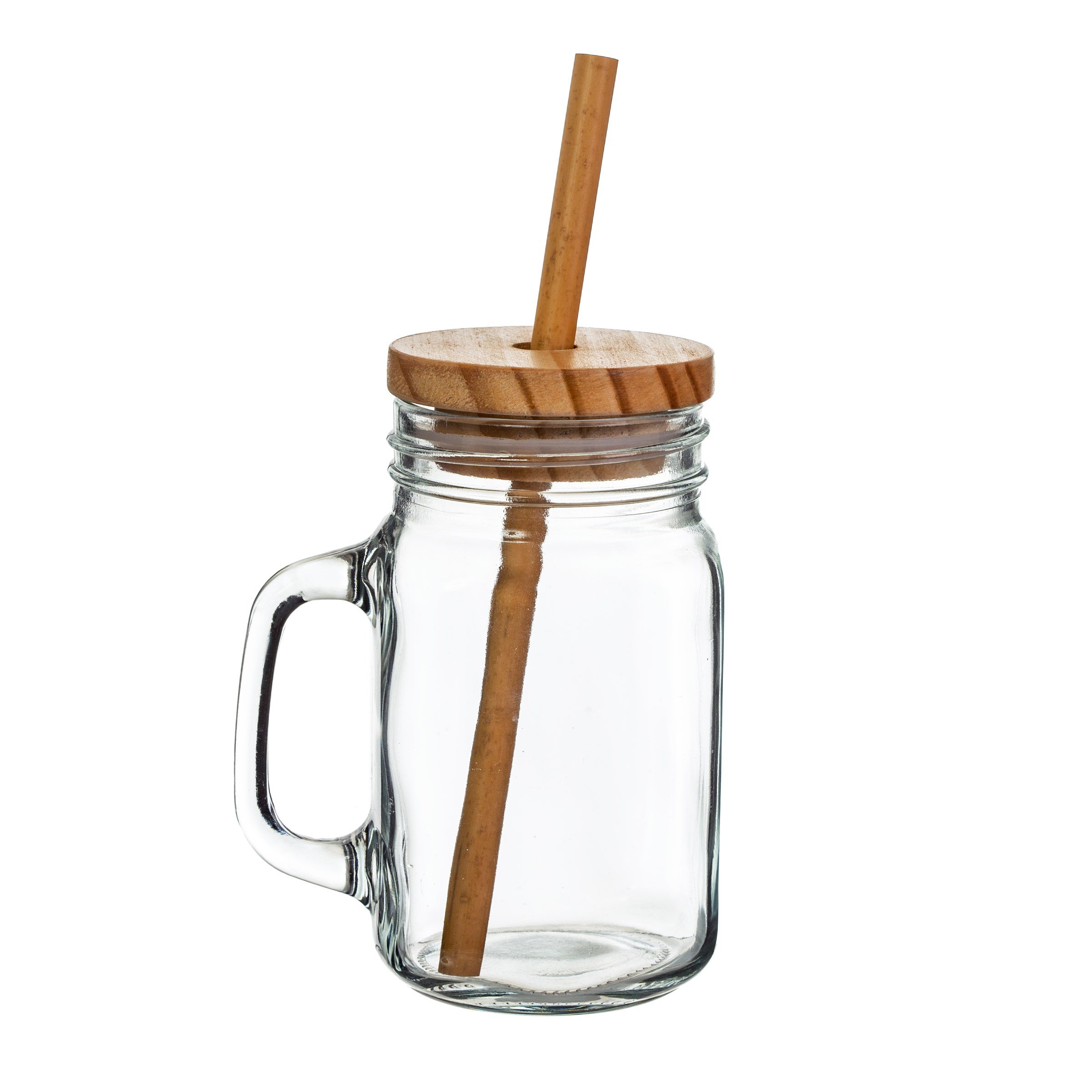 Sass & Belle  Glass Mason Jar with Bamboo Straw