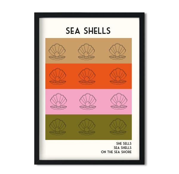 Hey Ho & Co Sea Shells Retro Print