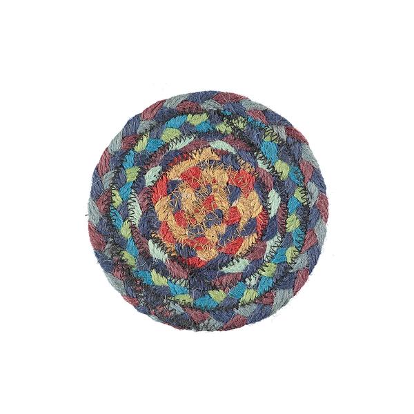 The Braided Rug Company Carnival Blue Coasters Set Of 6