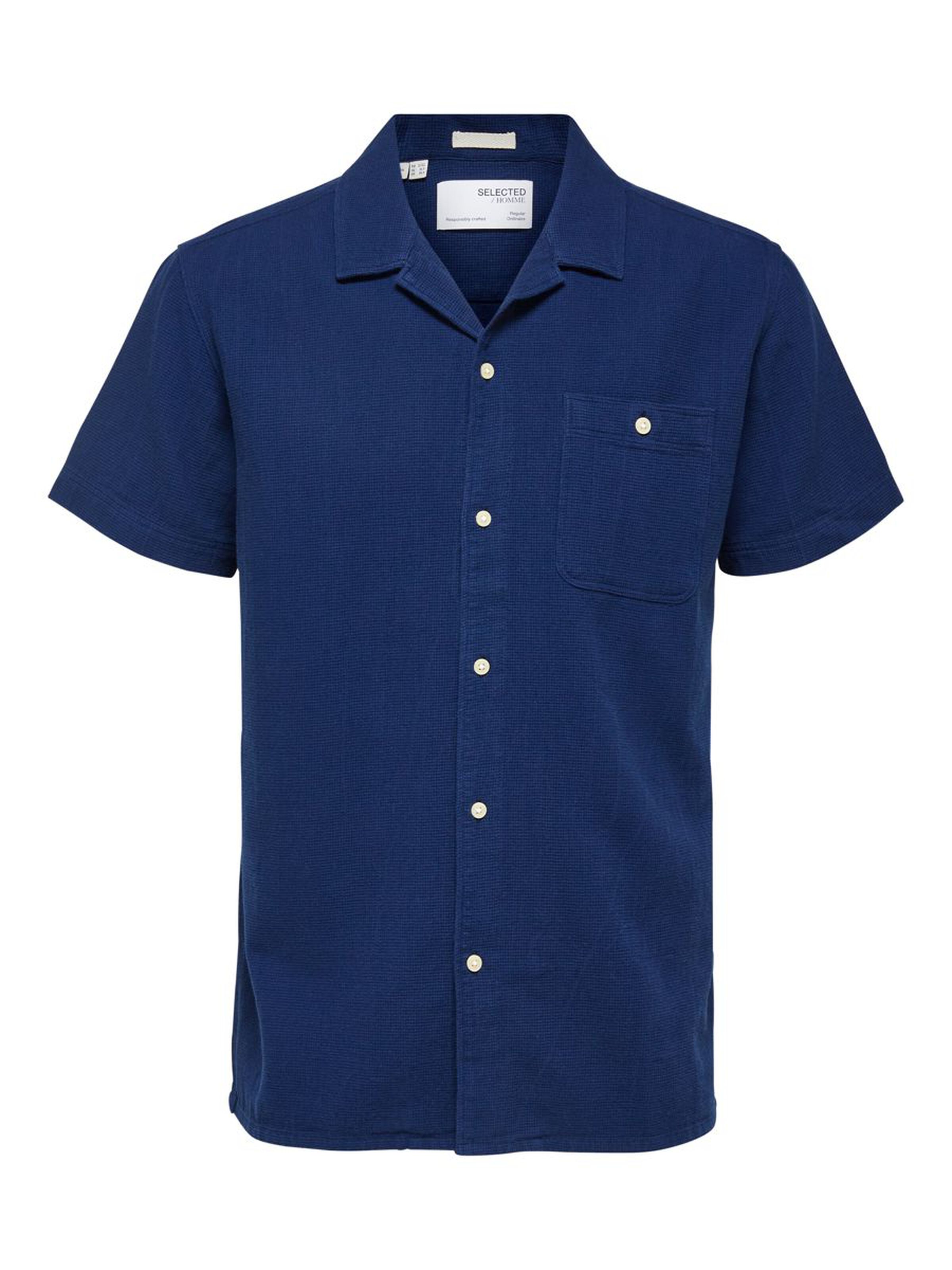 Selected Homme Claude Shirt - Dark Blue Structure 