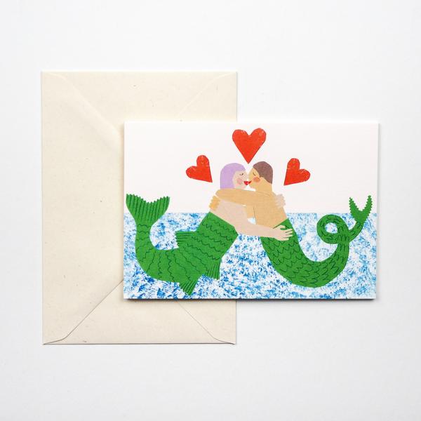 Mermaids In Love Greeting Card