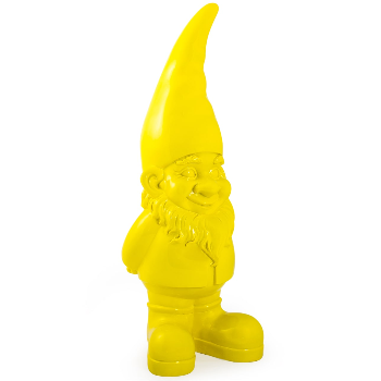 Giant Bright Yellow Standing Gnome Figure