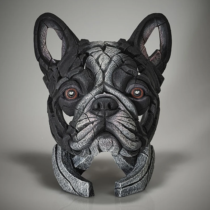Edge French Bulldog Sculpture Pied Black & White By Matt Buckley
