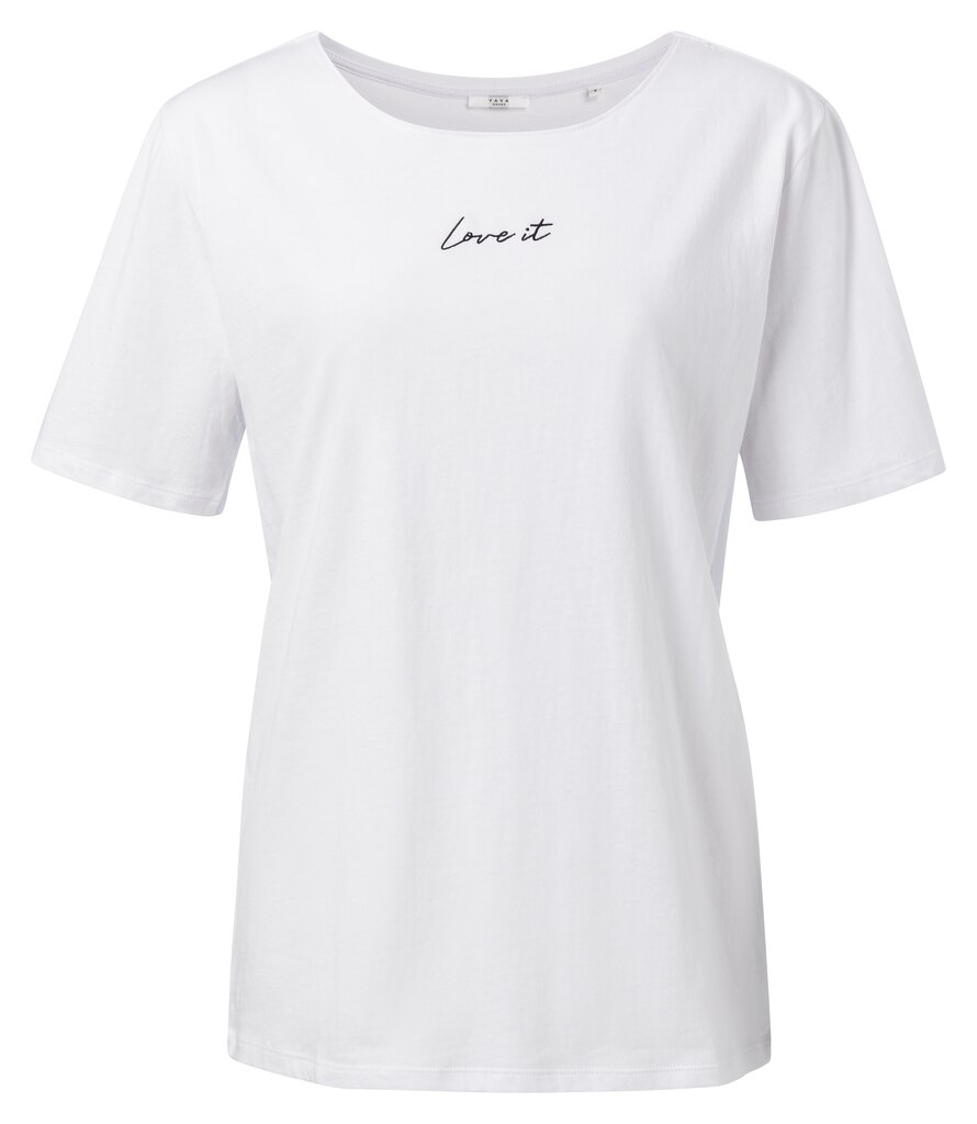 Yaya Cotton 'Love It' Quote T-Shirt - Pure White 