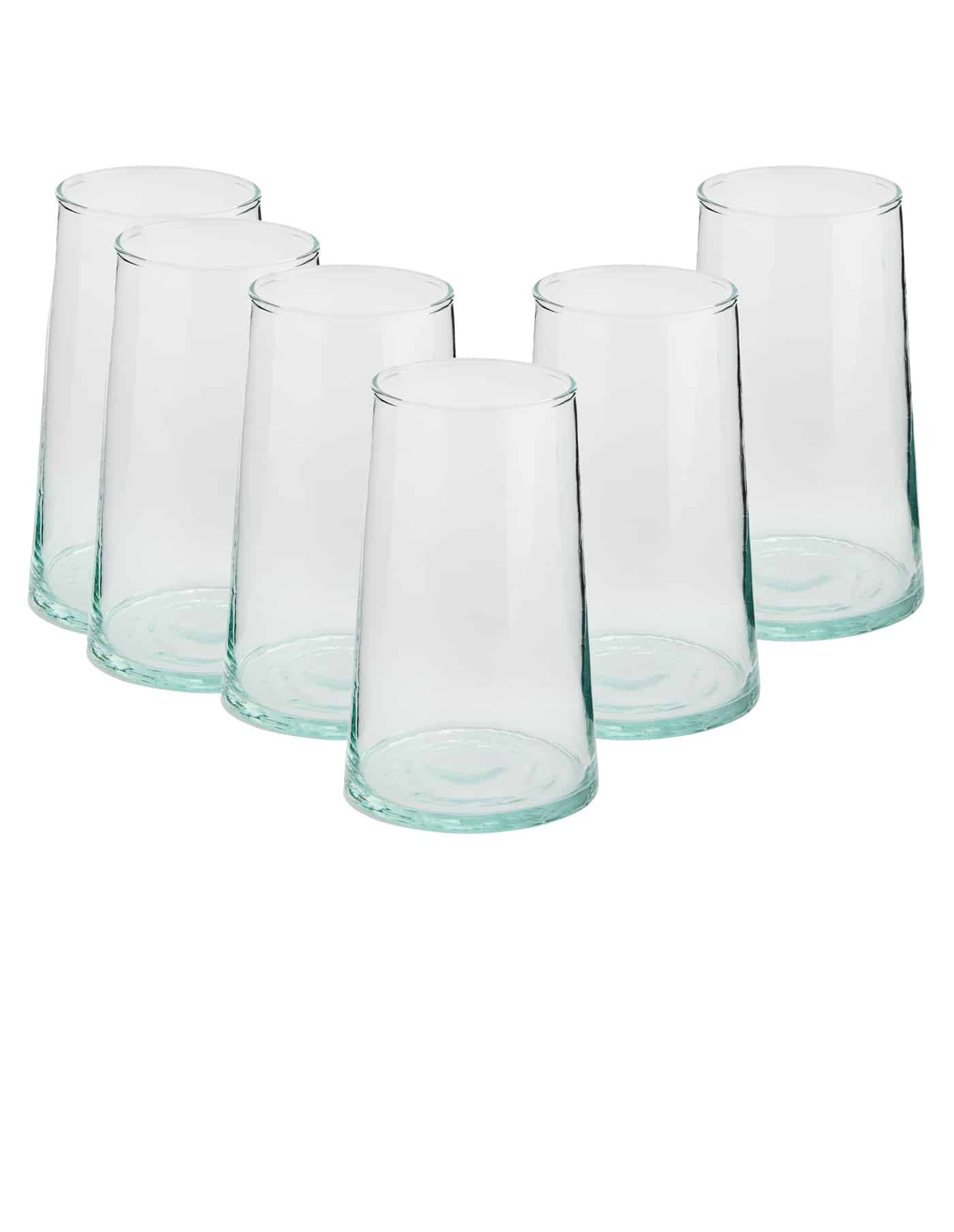 Le verre Beldi Highball Set of 6 Handmade Moroccan Beldi Glasses, Clear