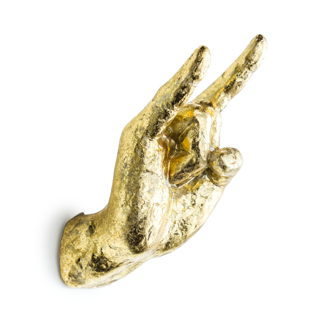 &Quirky Gold Rock On Wall Decoration
