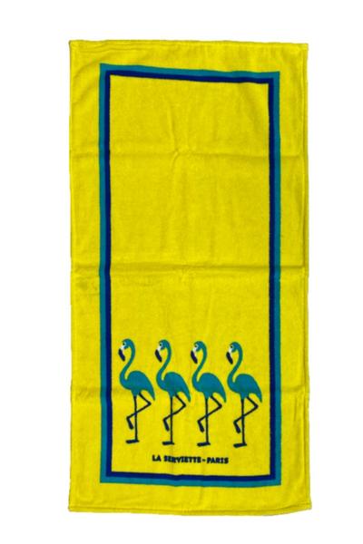 Yellow Flamingos Baby Beach Towel