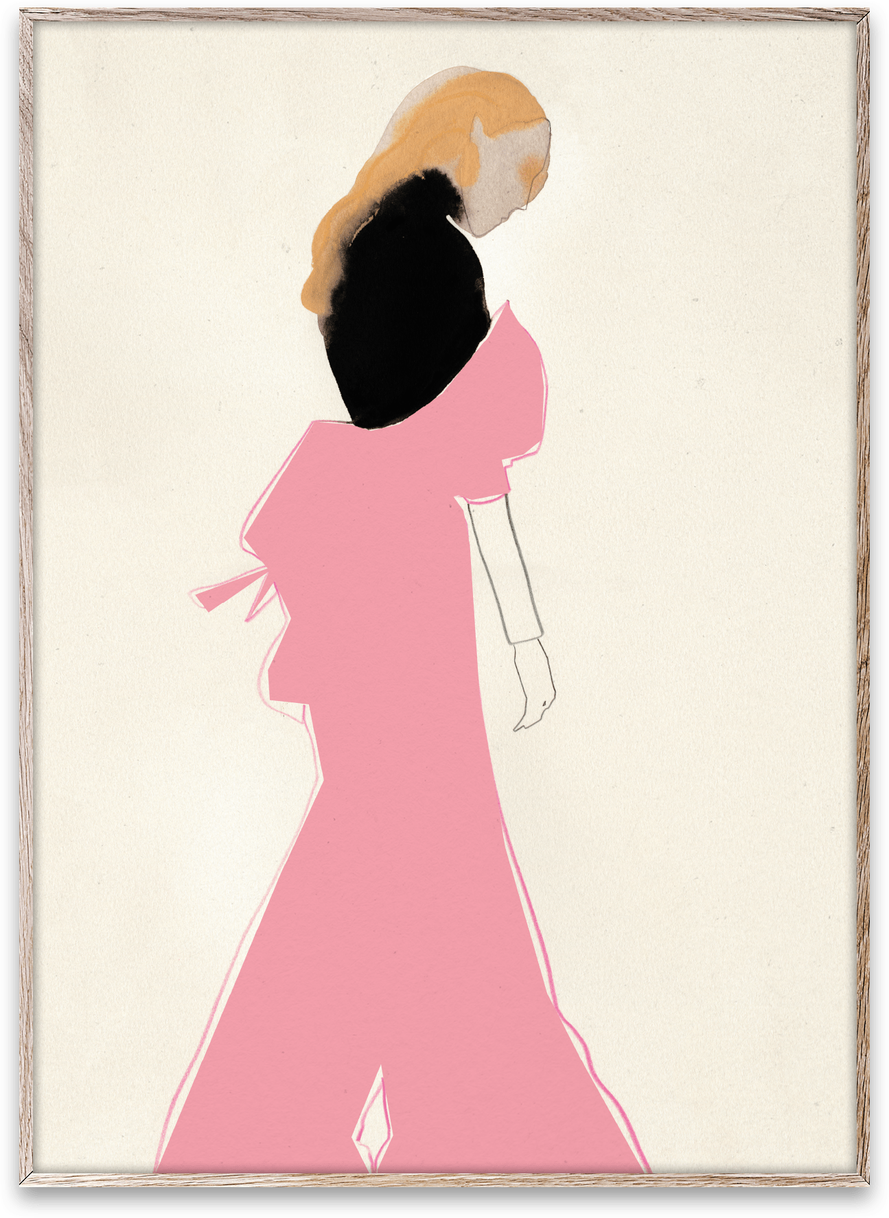 Amelie Hegardt Pink Dress Art Print 50 x 70cm