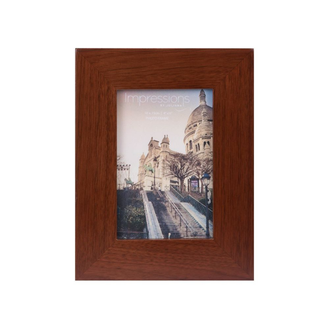 &Quirky Flat Edge Rosewood Finish Photo Frame 4 x 6"