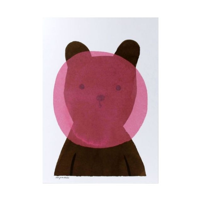 Lisa Jones Bubblegum Bear Risograph Print