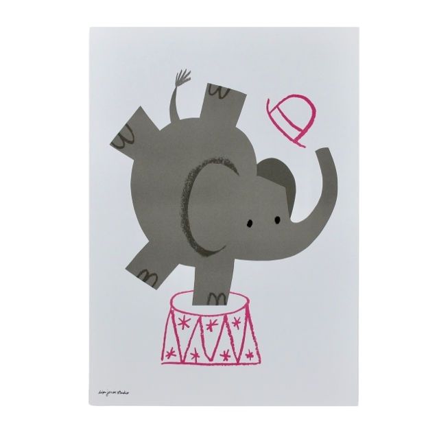 Lisa Jones Circus Elephant Risograph Print