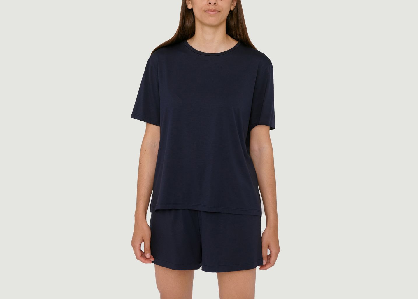 Navy Tencel Shorts