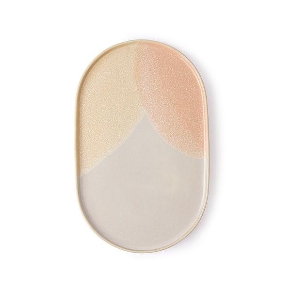 HK Living Gallery Ceramics Oval Side Plate Pink Nude