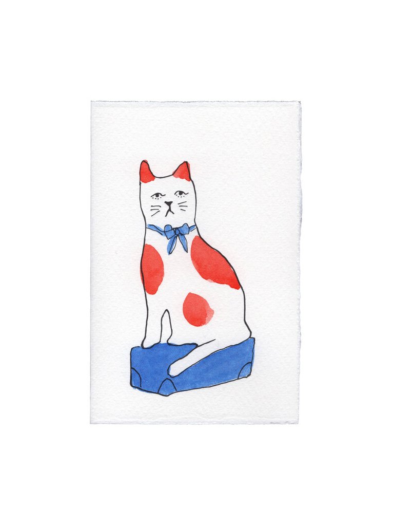 Cat Card In Blue