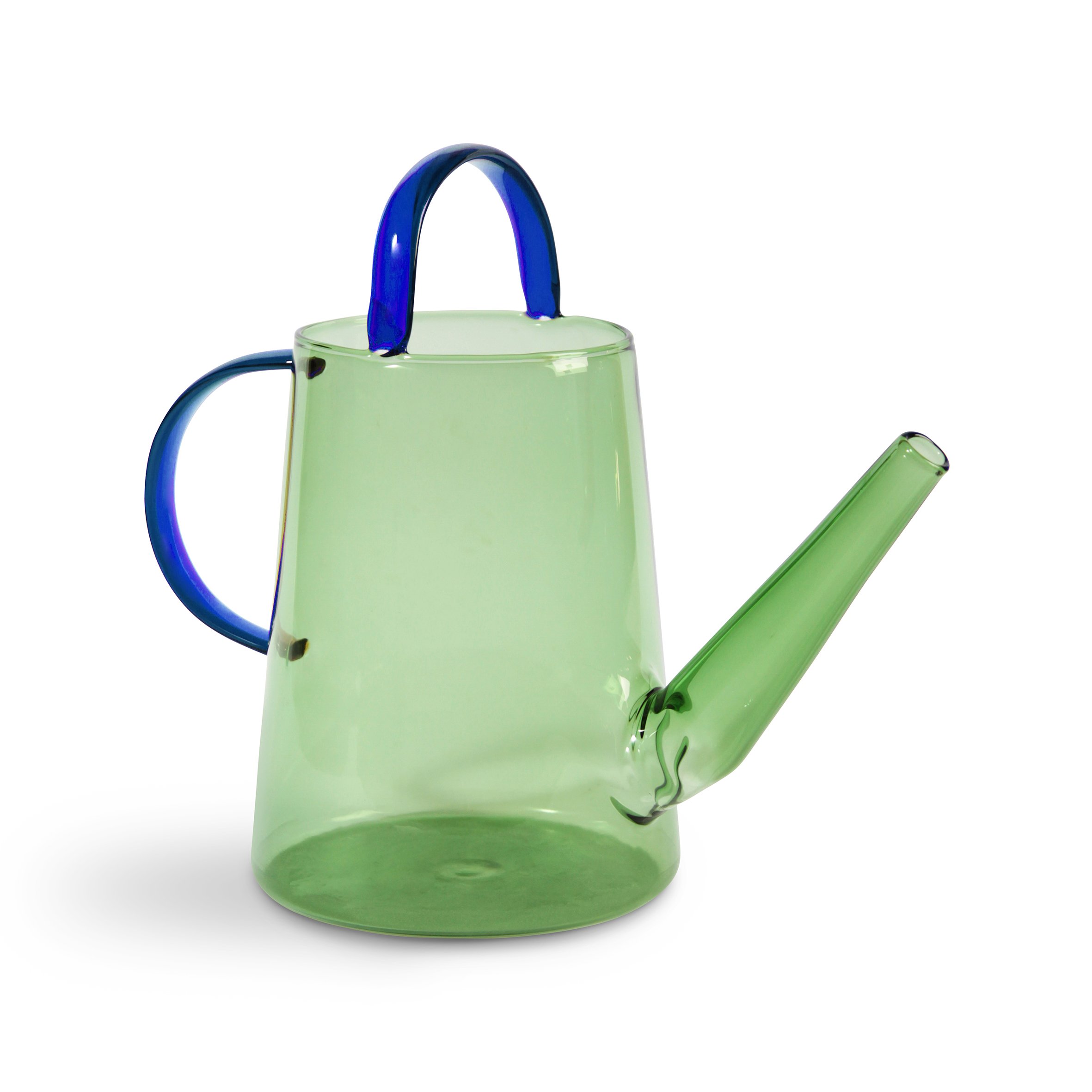 &klevering Glass Watering Can in Green with Blue Handle (1 L)