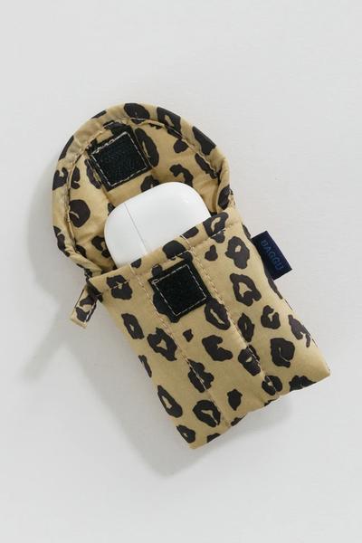 Honey Leopard Puffy Earbud Case