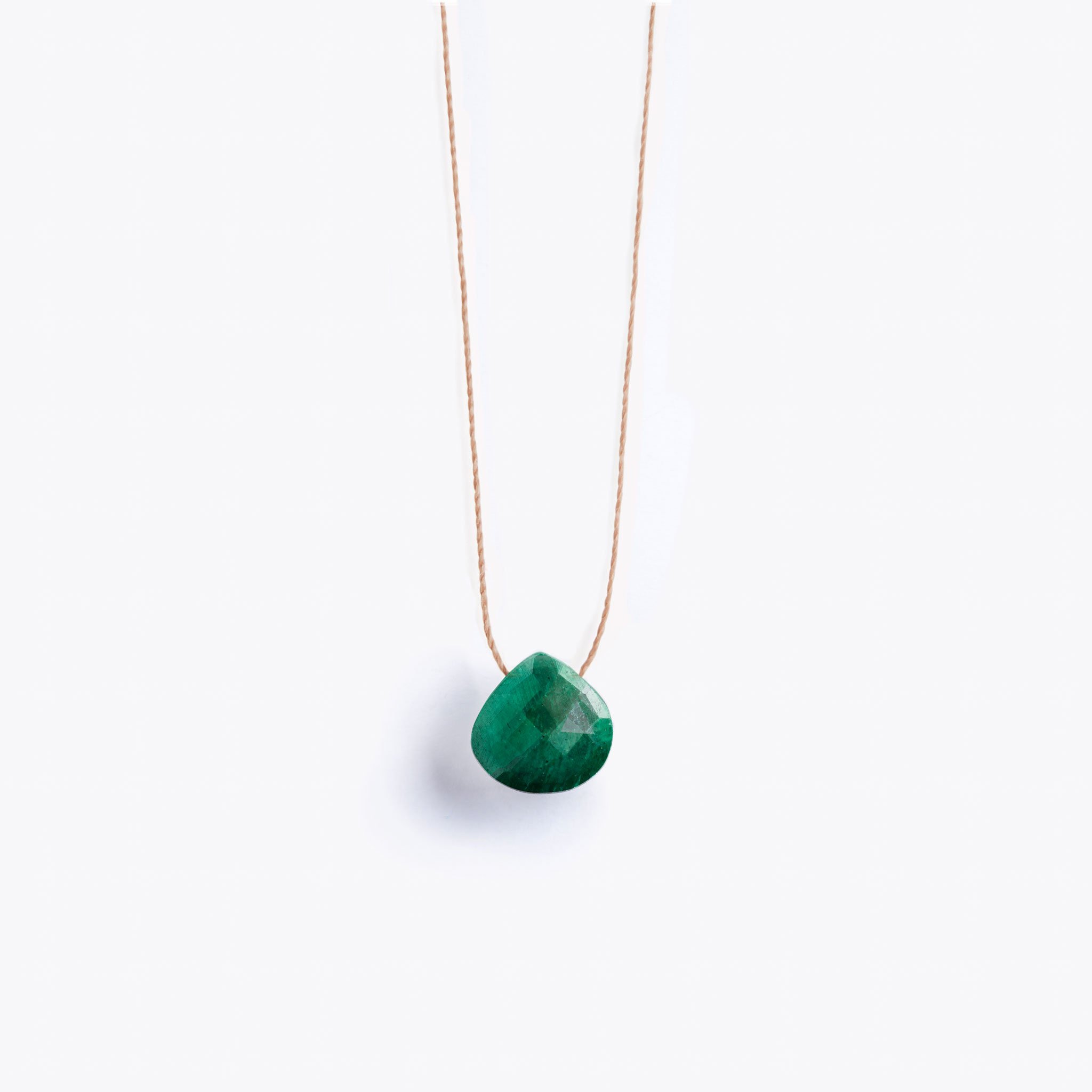 May Fine Cord Birthstone Necklace Emerald