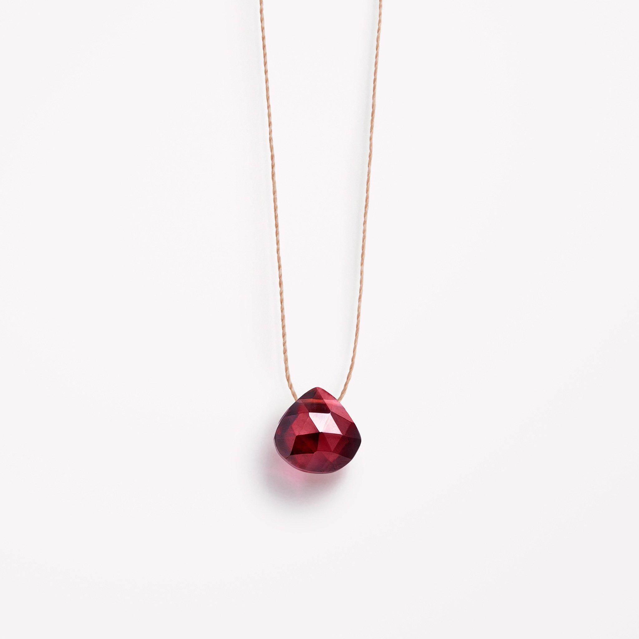 January Fine Cord Birthstone Necklace Garnet