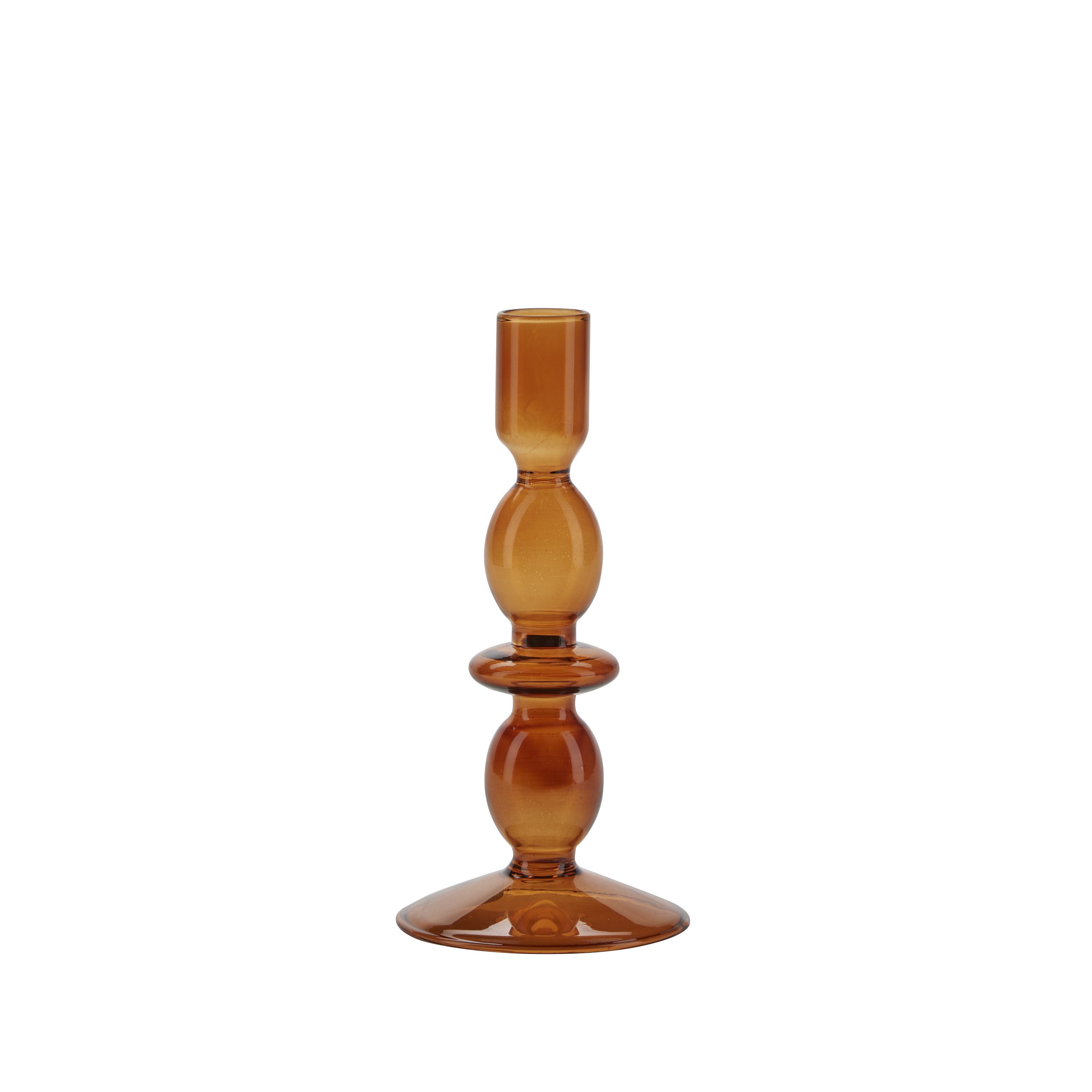 Cozy Living Amber Glass Candle Holder