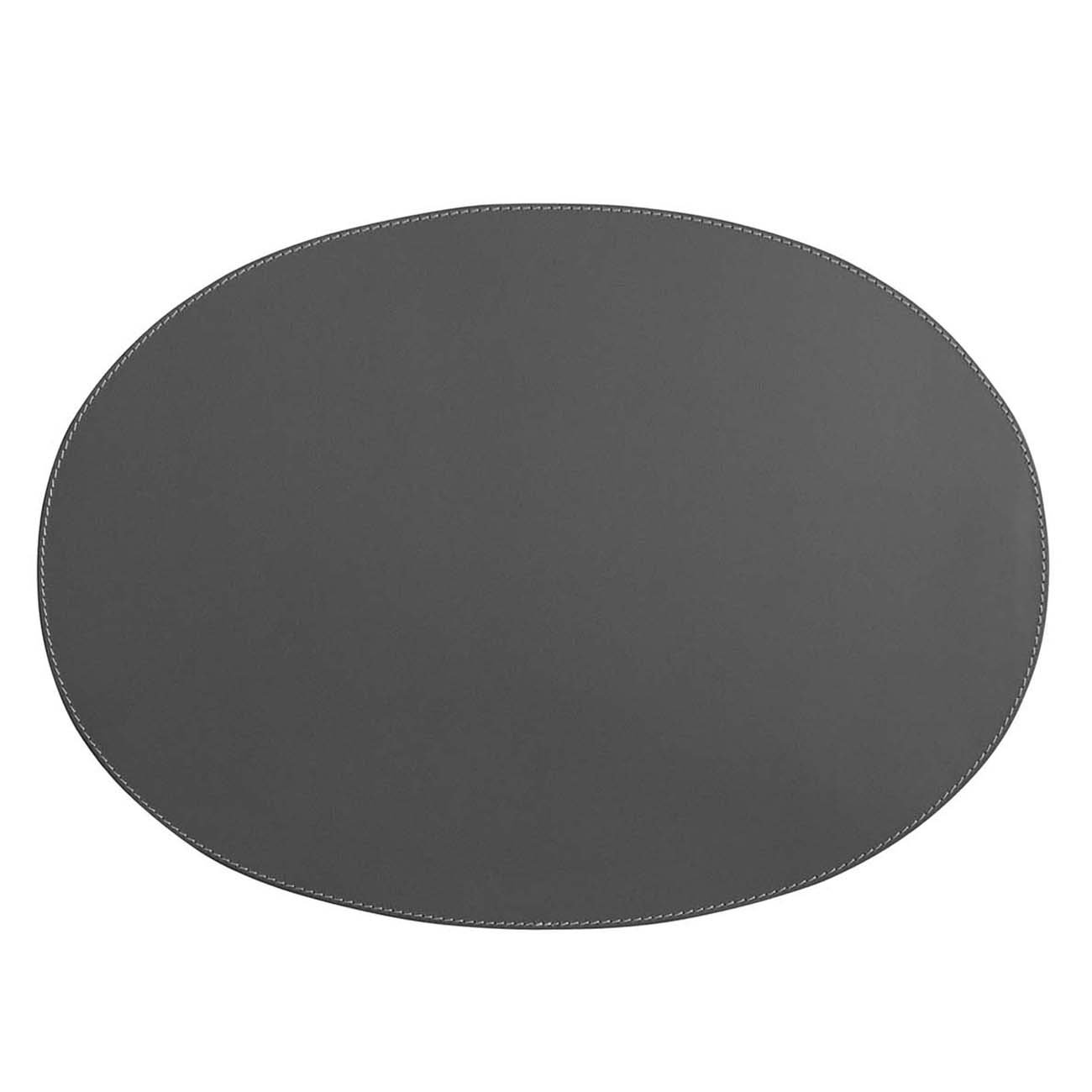 ITA Leathercraft Leder Tischset Lederunterlage Kanon Oval Grau Grey