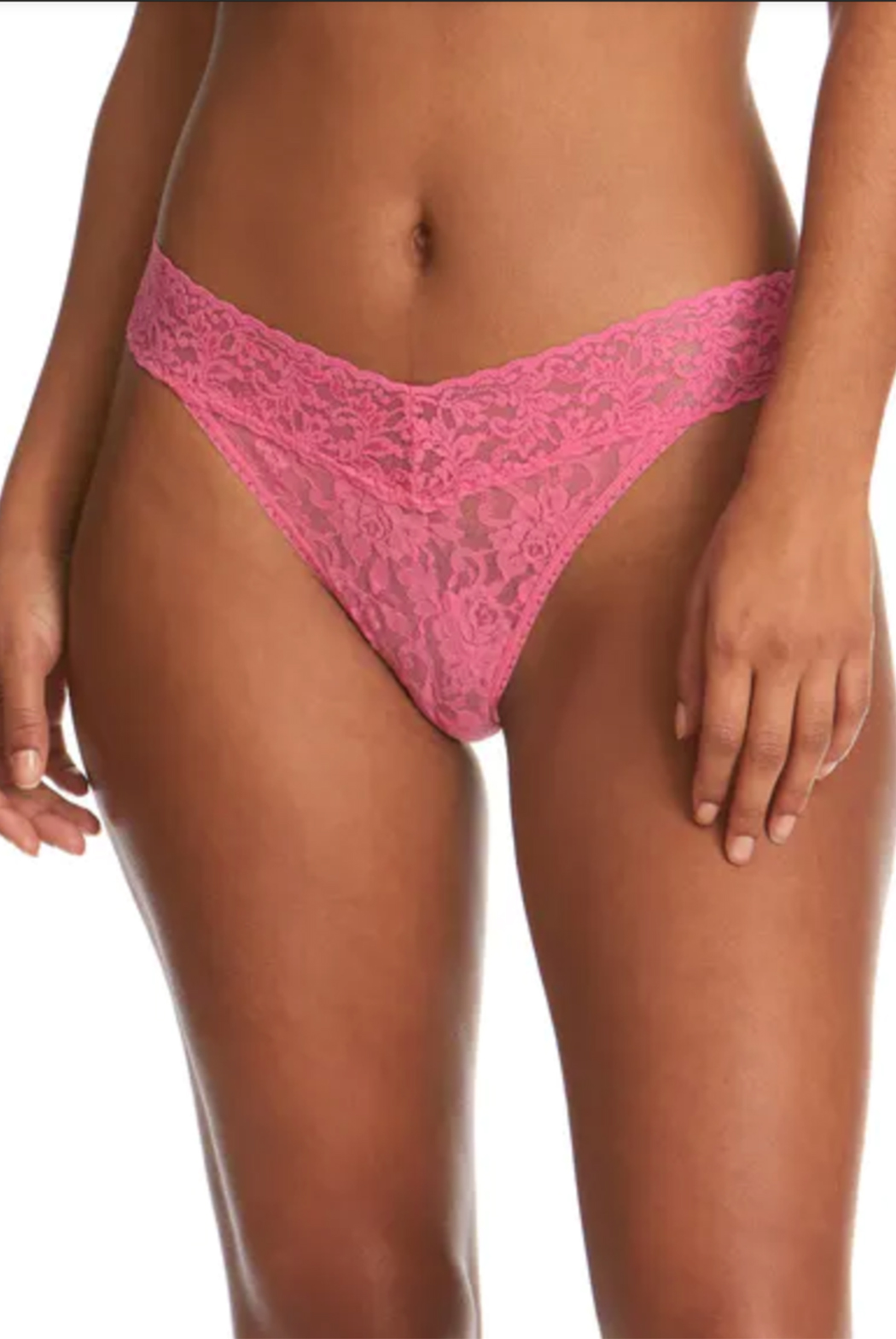 Signature Lace Original Rise Thong - Sugar Rush Pink