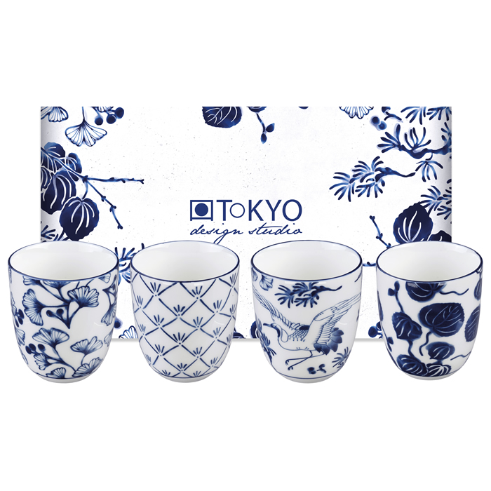 Tokyo Design Studio 170ml Tea Cup Flora Japonica -Set of 4 + Gift Box