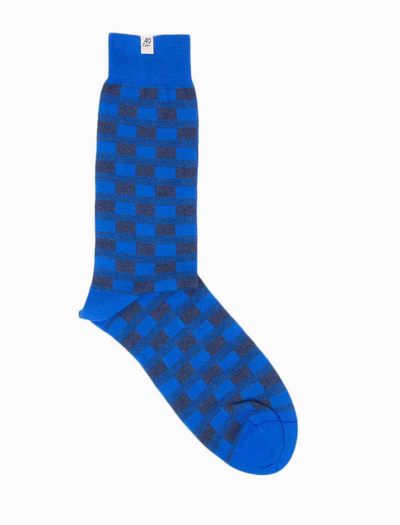 Blue Racing Squares Organic Cotton Socks