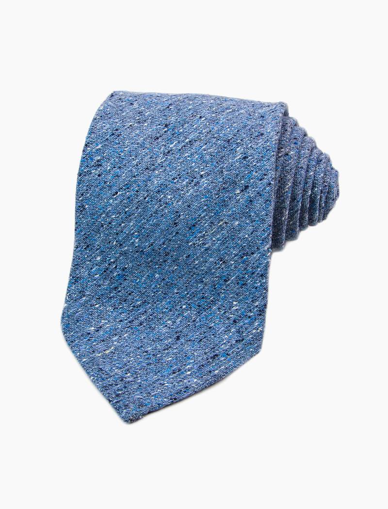 40 Colori Light Blue Melange Silk and Cotton Tie