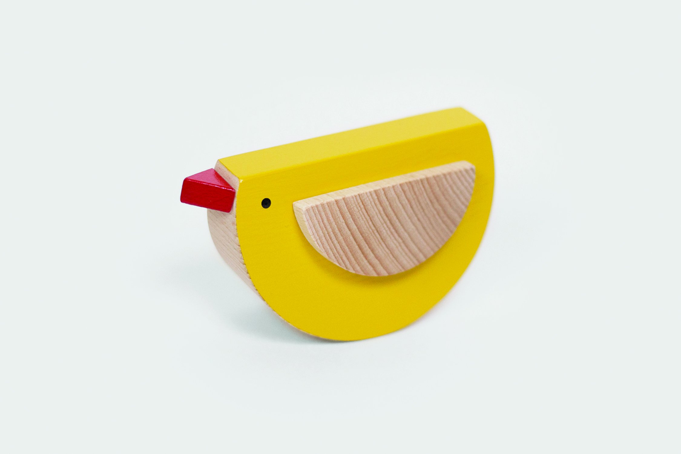 Kutulu Popi The Cute Bird Wooden Toy in Yellow