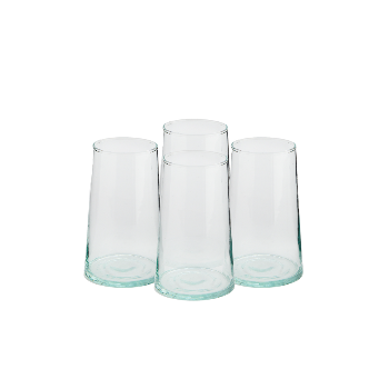 Le verre Beldi Highball Set of 4 Handmade Moroccan Beldi Glasses, Clear