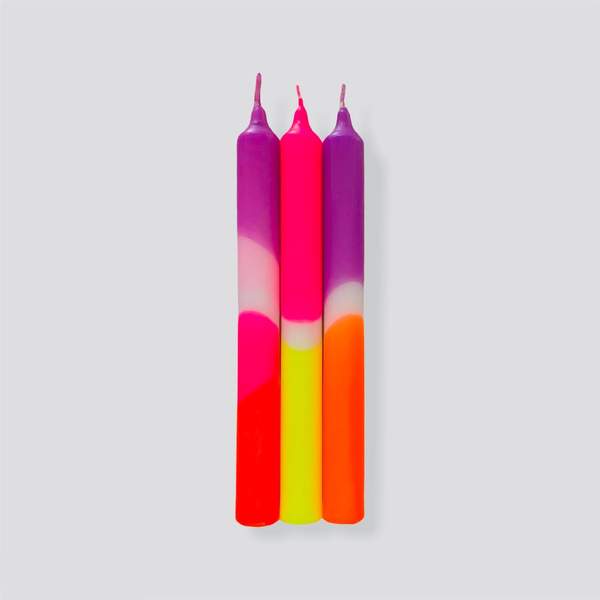 Pink Stories Tall Dip Dye Neon Candles Pink Infusion