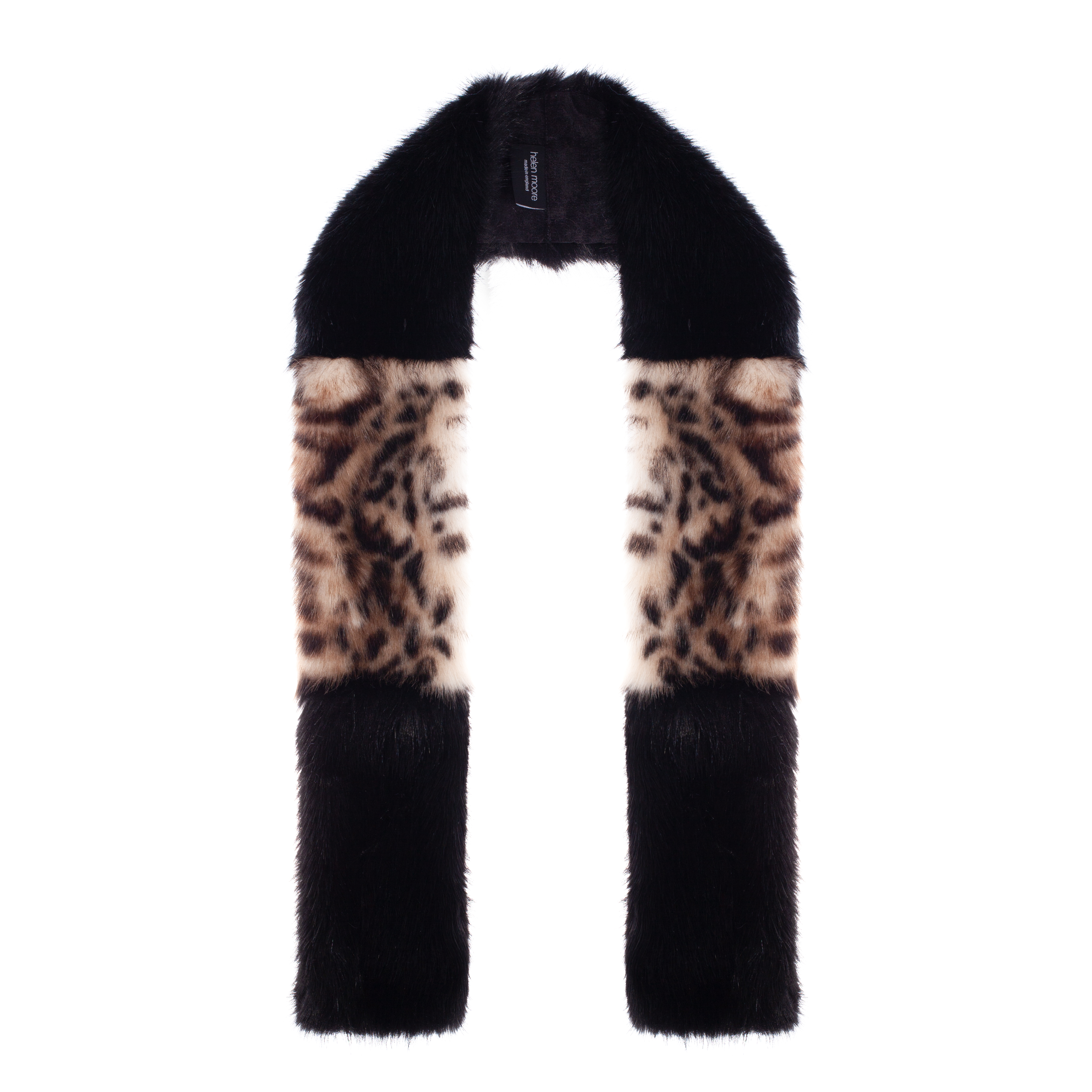 Helen Moore Luxury Faux Fur Animal Patch Scarf