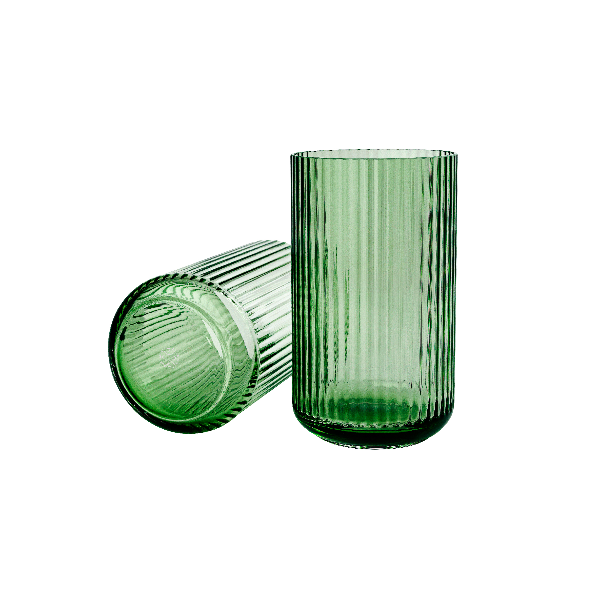 Lyngby Porcelaen Small Glass Vase in Green 