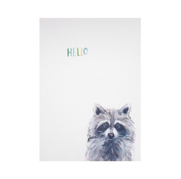Fiona Purves A 5 Hello Raccoon Art Print