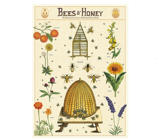 Cavallini & Co Bees, Honey & Flowers - Vintage Poster | 51 x 71cm