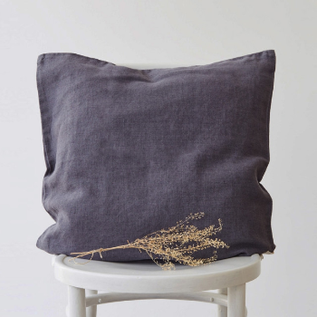 Linen Tales Pillowcase 100% Linen - Dark Grey, 80x80cm