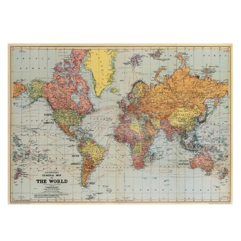 Cavallini & Co World Map/Stanford's General - Vintage Poster | 51 x 71cm
