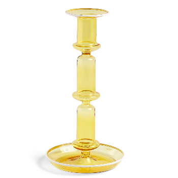 HAY Flare Candleholder /  Tall Yellow with White Rim